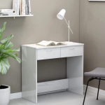 Vidaxl Bureau 80x40x75 Cm Spaanplaat Hoogglans - Blanco