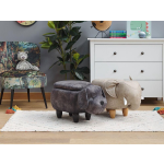 Beliani Doggy Hocker Fluweel 36 X 62 Cm - Grijs