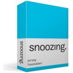Snoozing Jersey Hoeslaken - 100% Gebreide Jersey Katoen - Lits-jumeaux (180x200 Cm) - - Turquoise
