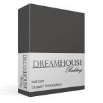 Dreamhouse Katoen Topper Hoeslaken - 100% Katoen - Lits-jumeaux (160x220 Cm) - - Grijs