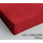 Dreamhouse Katoen Hoeslaken - 100% Katoen - Lits-jumeaux (180x200 Cm) - - Rood