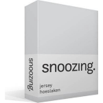 Snoozing Jersey Hoeslaken - 100% Gebreide Jersey Katoen - Lits-jumeaux (200x200 Cm) - - Grijs