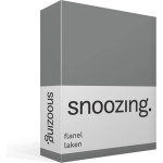 Snoozing - Flanel - Laken - Eenpersoons - 150x260 - Antraciet - Grijs