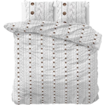 Sleeptime Buttons - Verwarmend Flanel Lits-jumeaux (240 x 200/220 cm + 2 kussenslopen) Dekbedovertrek - Grijs