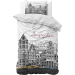 Dreamhouse Old Amsterdam - 1-persoons (140 x 220 cm + 1 kussensloop) Dekbedovertrek - Grijs