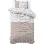 Sleeptime Geometric - Verwarmend Flanel - Taupe 1-persoons (140 x 200/220 cm + 1 kussensloop) Dekbedovertrek