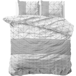 Sleeptime Geometric - Verwarmend Flanel - 2-persoons (200 x 200/220 cm + 2 kussenslopen) Dekbedovertrek - Grijs