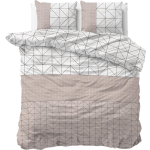 Sleeptime Geometric - Verwarmend Flanel - Taupe 2-persoons (200 x 200/220 cm + 2 kussenslopen) Dekbedovertrek