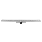 Easy drain Compact 30 douchegoot RVS met enkele plaat RVS waterslot 30mm 80cm inbouw diepte 63mm met zijuitloop BMCOM80030