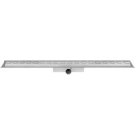 Easy drain Compact 50 douchegoot RVS met enkele plaat RVS standaard RVS flens waterslot 50mm 80cm inbouw diepte 83mm met zijuitloop edcompr80050