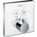 Hansgrohe ShowerSelect Glass afbouwdeel voor inbouw thermostaat met omstel voor 2 douchefuncties wit/chroom 15738400