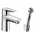 Hansgrohe Talis E bidetset met 1 gats wastafelkraan met handdouche en doucheslang chroom 71729000