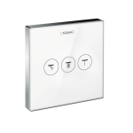 Hansgrohe ShowerSelect Glass afbouwdeel voor inbouw stopkraan voor 3 functies wit/chroom 15736400