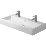 Duravit Vero wastafel 100x47cm met 2 kraangaten met Wondergliss 04541000241 - Blanco