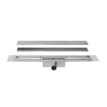 Easy drain Easydrain Compact TAF afvoergoot enkele plaat 60cm 50mm met Zero design rooster RVS edcomtaf60050 - Silver