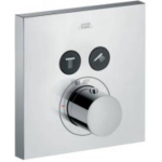 Axor Showerselect square afdekset thermostaat met stopkraan voor 2 functies chroom 36715000