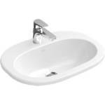 Villeroy & Boch Villeroy en Boch O.novo inbouwwastafel 56x17,5cm met overloop 1 kraangat 41615601 - Blanco