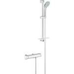 Grohe Grohtherm 2000 doucheset douchekraan thermostatisch en glijstang 60cm en Cosmopolitan handdouche 11cm chroom 34195001