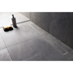Easy drain Compact 50 TAF douchegoot enkele plaat 200cm met zero/tegel design rooster RVS EDCOMTAF200050 - Silver