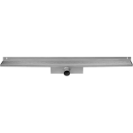 Easy drain Compact 30 wall zero douchegoot enkele plaat met zijuitloop 6x80cm RVS edcomwz80030 - Silver