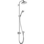 Hansgrohe Croma Showerpipe: zonder kraan voor renovatie met 100 Vario handdouche met 22cm O Croma hoofddouch chroom 27224000