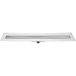 Easy drain Compact 50 FF zero douchegoot enkele plaat met zijuitloop 6x80cm RVS edcomffz80050 - Silver