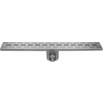 Easy drain Easydrain Fixt afvoergoot enkele plaat met sifon 9.8x80cm zijuitloop 50mm RVS edft80050 - Silver