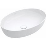 Villeroy & Boch Artis opzetwastafel ovaal 61x41x12.5cm Ceramic+ zonder kraangat zonder overloop stone white 419861RW