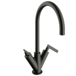 vtwonen baden Grip 2-greeps wastafelkraan met hendel black steel