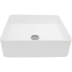 NEMO Spring Sun vierkant wastafel opbouw 400x400x120 mm porselein afvoergat diameter 45 mm zonder overloop zonder kraangat HDA054 - Wit