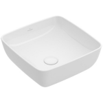 Villeroy & Boch Artis opzetwastafel vierkant 41x41x12.5cm Ceramic+ zonder kraangat zonder overloop stone white 417841RW