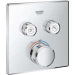 Grohe SmartControl afbouwdeel voor inbouwkraan thermostatisch met omstel v. 2 functies vierkant chroom 29124000