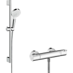 Hansgrohe Ecostat 1001cl thermostaat met stang 65cmm crometta vario handdouche wit chroom 27812400