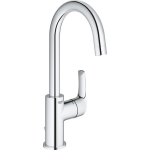 Grohe Eurosmart 1 gats wastafelkraan met hoge ronde uitloop met ketting chroom 23743002