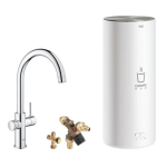 Grohe Red New keukenkraan 3-in-1 met C-uitloop en L-size boiler chroom 30031001