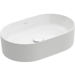 Villeroy & Boch Collaro opzetwastafel ovaal 56x36cm zonder overloop zonder kraangat 4A195601 - Blanco