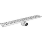 Easy drain Easydrain Fixt afvoergoot enkele plaat met sifon 9.8x90cm zijuitloop 50mm RVS edft90050 - Silver