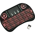 Huismerk Mini i8 Air Mouse 92-toetsen QWERTY 2.4G draadloos backlight toetsenbord met Touchpad voor Android TV Box & Google TV Box & PC Tablet & Xbox360 & PS3 & HTPC/IPTV, biedt automatische slaap en ontwaak functie