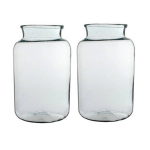 2x Cilinder Vaas / Bloemenvaas Transparant Glas 44 X 25 Cm - Bloemenvazen - Woondecoratie / Woonaccessoires