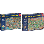 Jumbo Jan Van Haasteren Puzzelbundel - 2 Stuks - De Drogisterij 1000 Stukjes & Krijt Op Tijd! 1500 Stukjes