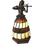 Clayre & Eef Tafellamp Tiffany 13*13*26 Cm E14/max 1*25w - Bruin