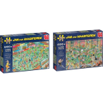 Jumbo Jan Van Haasteren Puzzelbundel - 2 Stuks - Wk Vrouwenvoetbal 1000 Stukjes & Krijt Op Tijd! 1500 Stukjes