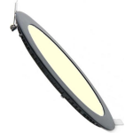 BES LED Led Downlight Slim - Inbouw Rond 6w - Warm Wit 3000k - Mat Aluminium - Ø120mm - Zwart