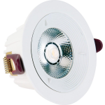 BES LED Led Downlight Lonar - Inbouw Rond 7w - Dimbaar - Natuurlijk 4000k - Mat Aluminium Ø98mm - Wit