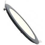 BES LED Led Downlight Slim - Inbouw Rond 6w - Natuurlijk Wit 4200k - Mat Aluminium - Ø120mm - Zwart