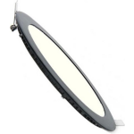 BES LED Led Downlight Slim - Inbouw Rond 6w - Dimbaar - Natuurlijk Wit 4200k - Mat Aluminium - Ø120mm - Zwart