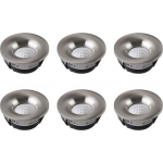 BES LED Led Veranda Spot Verlichting 6 Pack - Inbouw Rond 3w - Natuurlijk 4200k - Mat Chroom Aluminium - Ø48.5mm - Wit