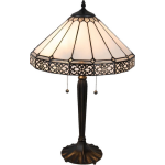 Clayre & Eef Tafellamp Tiffany Ø 41x62 Cm E27/max 2x60w - Beige