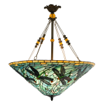 Clayre & Eef Hanglamp Tiffany 71x75 Cm E27/3x60w - Groen