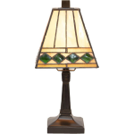 Clayre & Eef Tafellamp Tiffany 20*20*30 Cm E14/max 1*40w Meerkleurig Glas In Lood Art Deco Lumilamp 5ll-5994 - Beige
